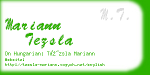 mariann tezsla business card